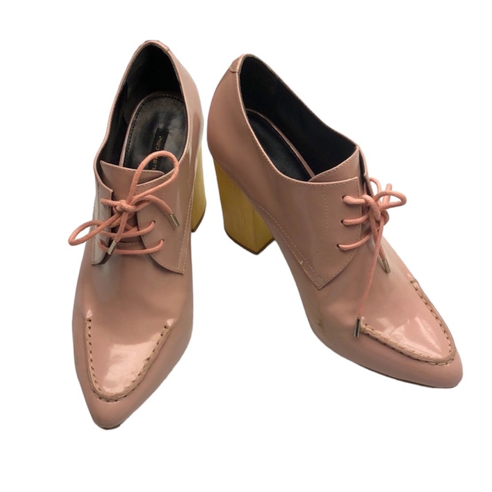 PIED JUSTE CREAM PINK PATENT HEELS SZ 39